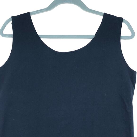 Equestrian Brand Womens Size L Tank Top Microfiber Stretch Navy Boxy Fit USA - Picture 5 of 9